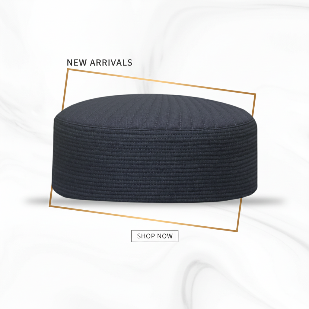 Black Blended Men Caps