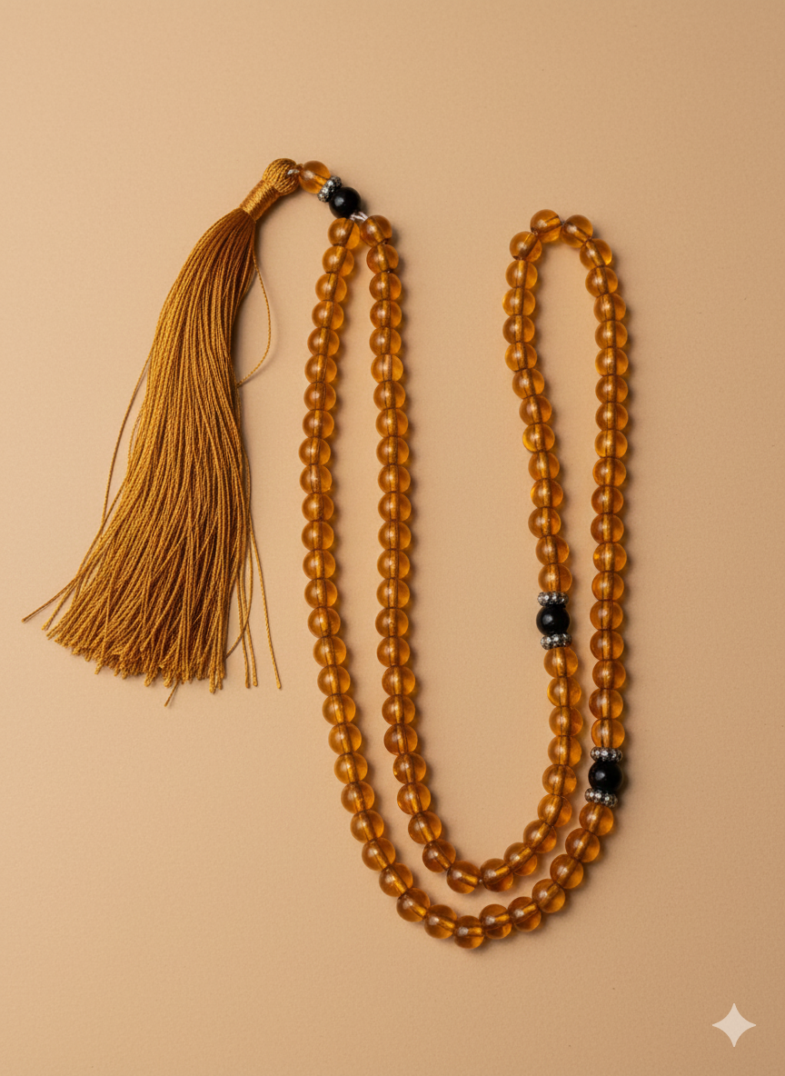 Rich Amber-Tone Prayer Tasbeeh